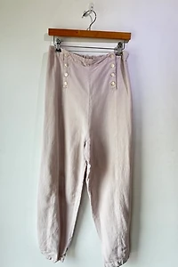 Krista Larson Grey Linen Barn Door Pants Selected by The Curatorial Dept.