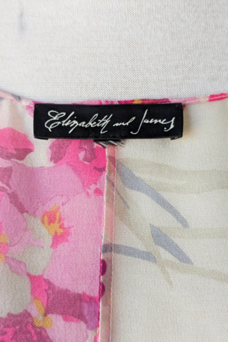 Elizabeth and James Cream Floral Silk Blouse Selected by The Curatorial Dept.