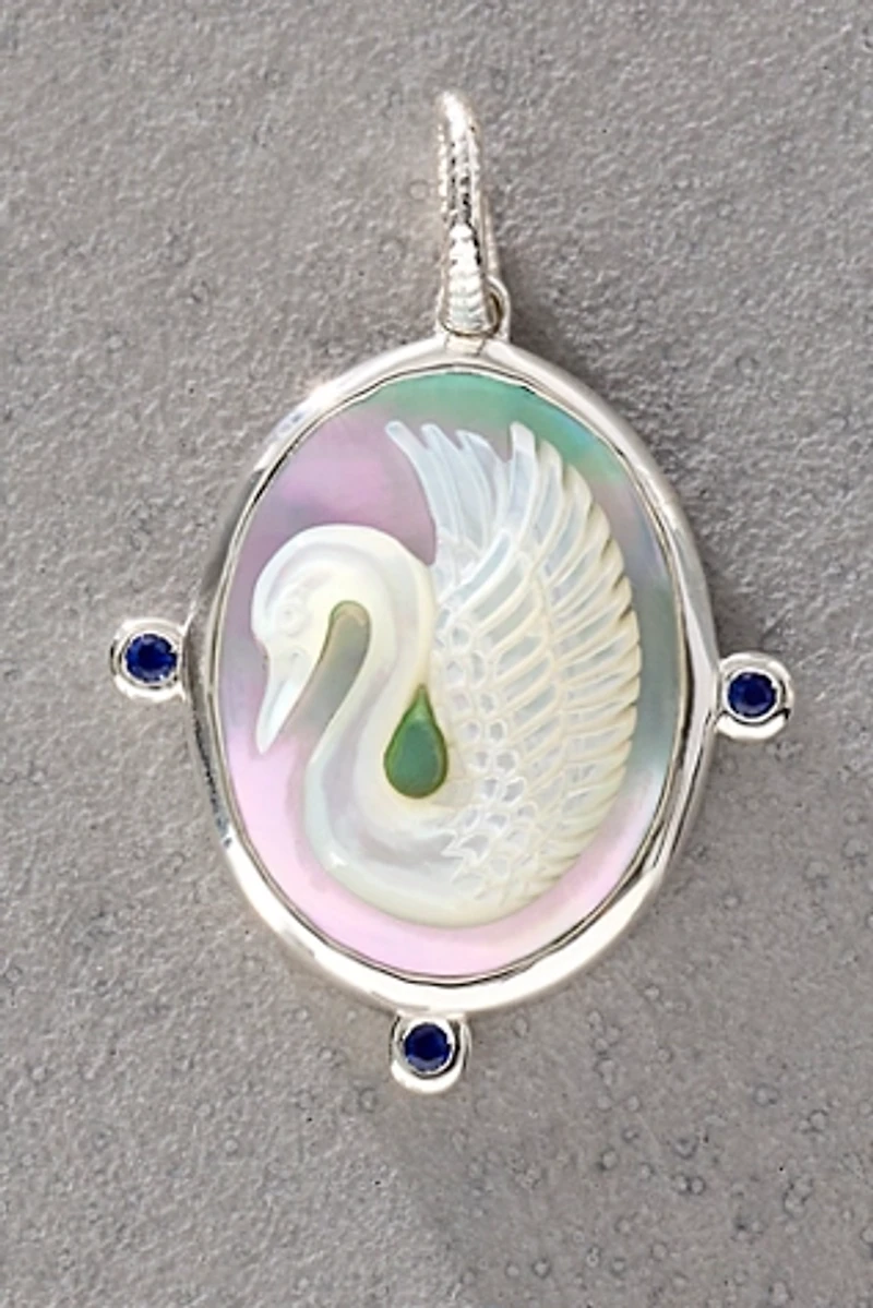FP x Maura Green Silver Swan Cameo Charm