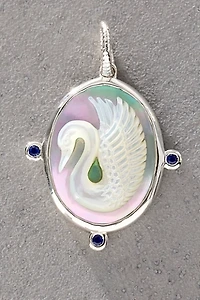 FP x Maura Green Silver Swan Cameo Charm