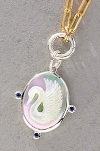 FP x Maura Green Silver Swan Cameo Charm