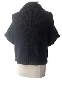 Cordera Black Chunky Knit Short Sleeve Sweater Selected by The Curatorial Dept.