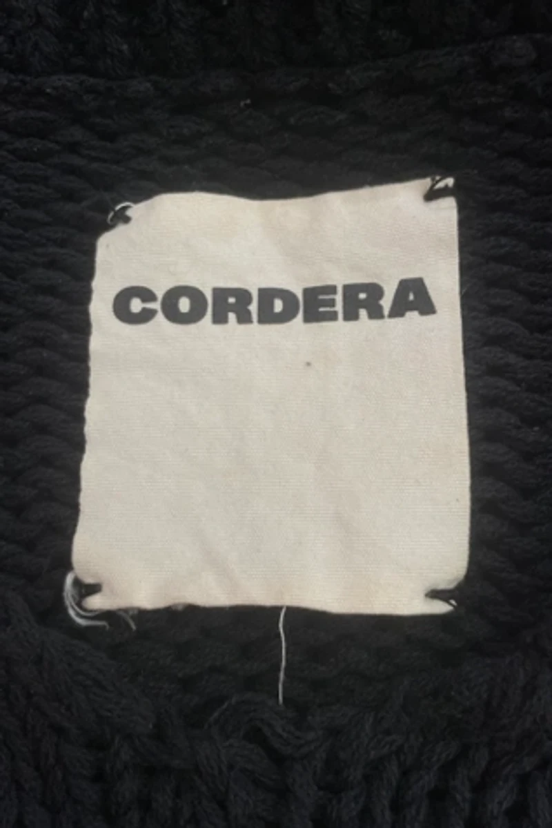 Cordera Black Chunky Knit Short Sleeve Sweater Selected by The Curatorial Dept.