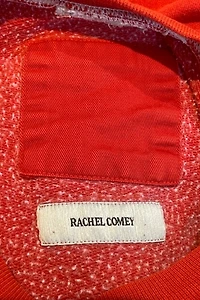 Rachel Comey Red Orange Distressed Sweatshirt Selected by The Curatorial Dept.
