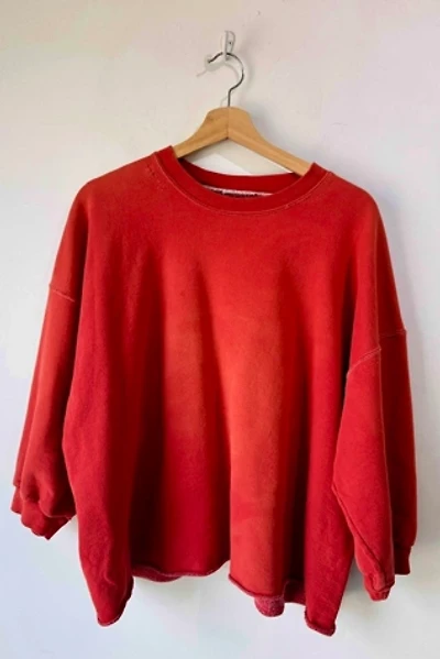 Rachel Comey Red Orange Distressed Sweatshirt Selected by The Curatorial Dept.