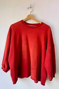 Rachel Comey Red Orange Distressed Sweatshirt Selected by The Curatorial Dept.