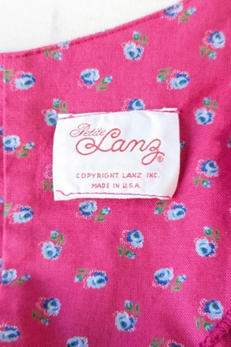 Petite Lanz Pink and Blue Floral Dress Selected by The Curatorial Dept.