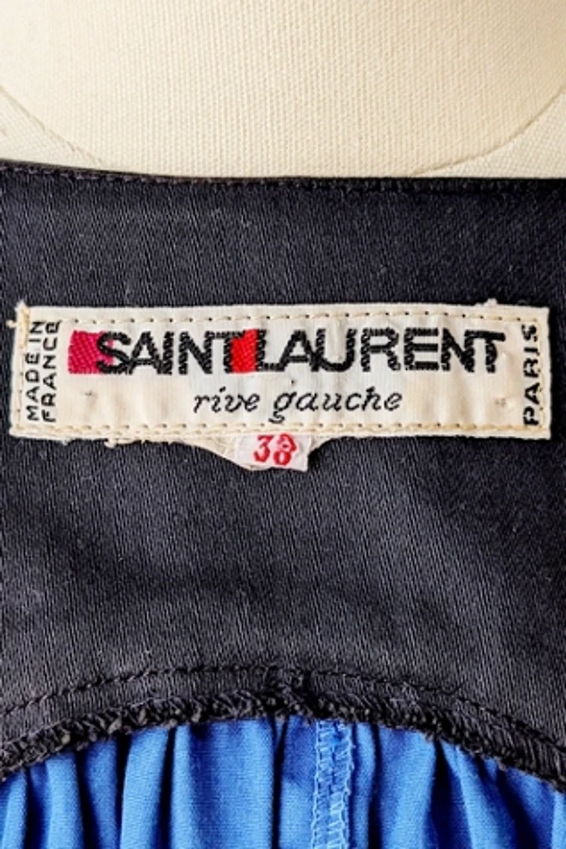 Yves Saint Laurent Blue Dress with Black Yoke Selected by The Curatorial Dept.