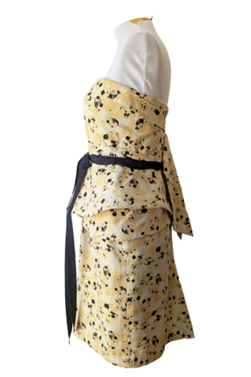 Vera Wang Lavender Label Yellow Strapless Dress Selected by The Curatorial Dept.
