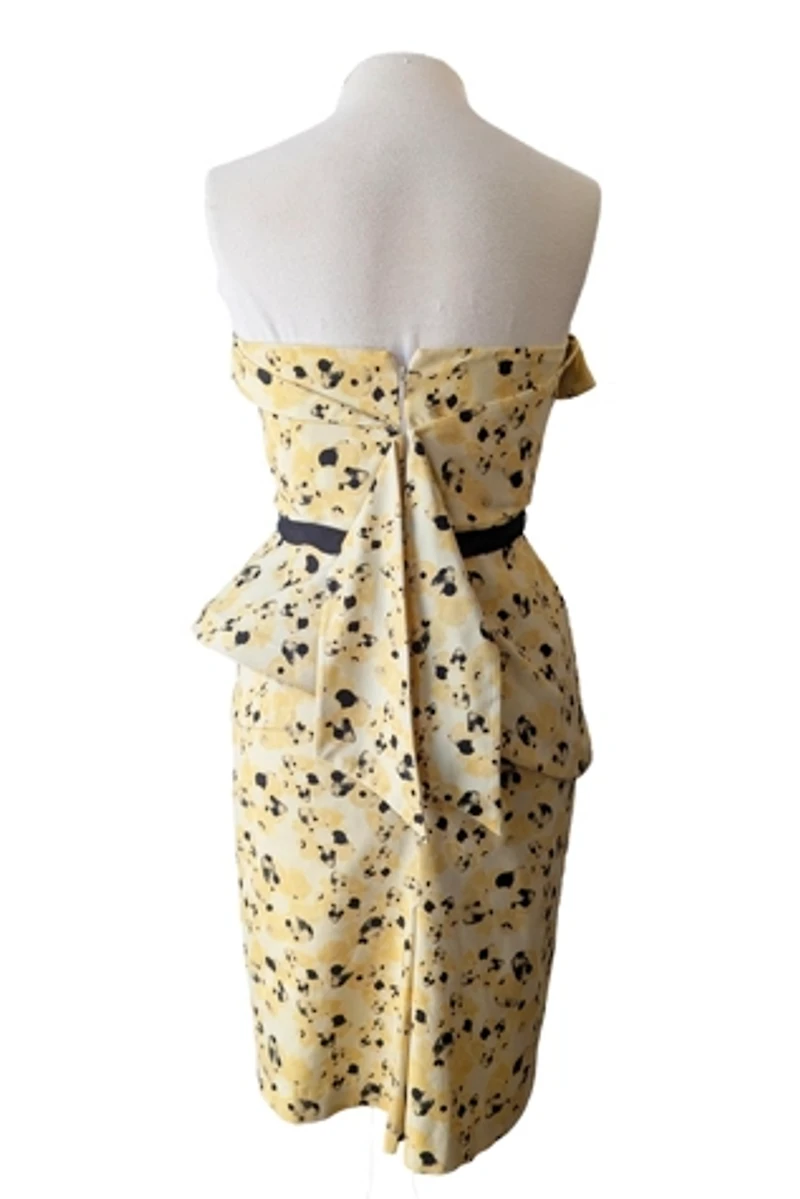 Vera Wang Lavender Label Yellow Strapless Dress Selected by The Curatorial Dept.