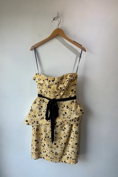 Vera Wang Lavender Label Yellow Strapless Dress Selected by The Curatorial Dept.