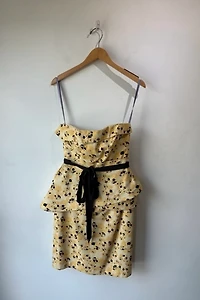 Vera Wang Lavender Label Yellow Strapless Dress Selected by The Curatorial Dept.