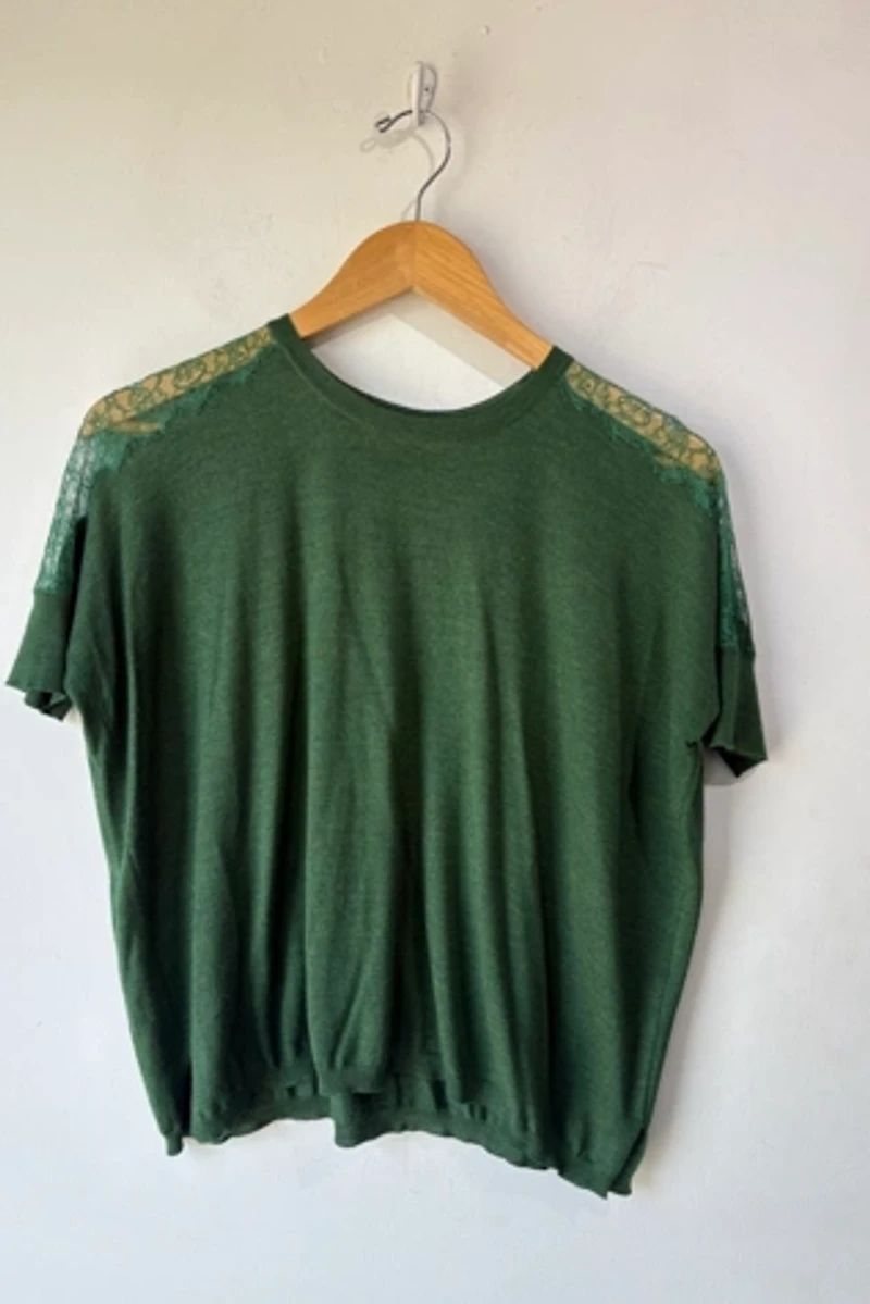 Valentino Green Lacy Cashmere Sweater Selected by The Curatorial Dept.