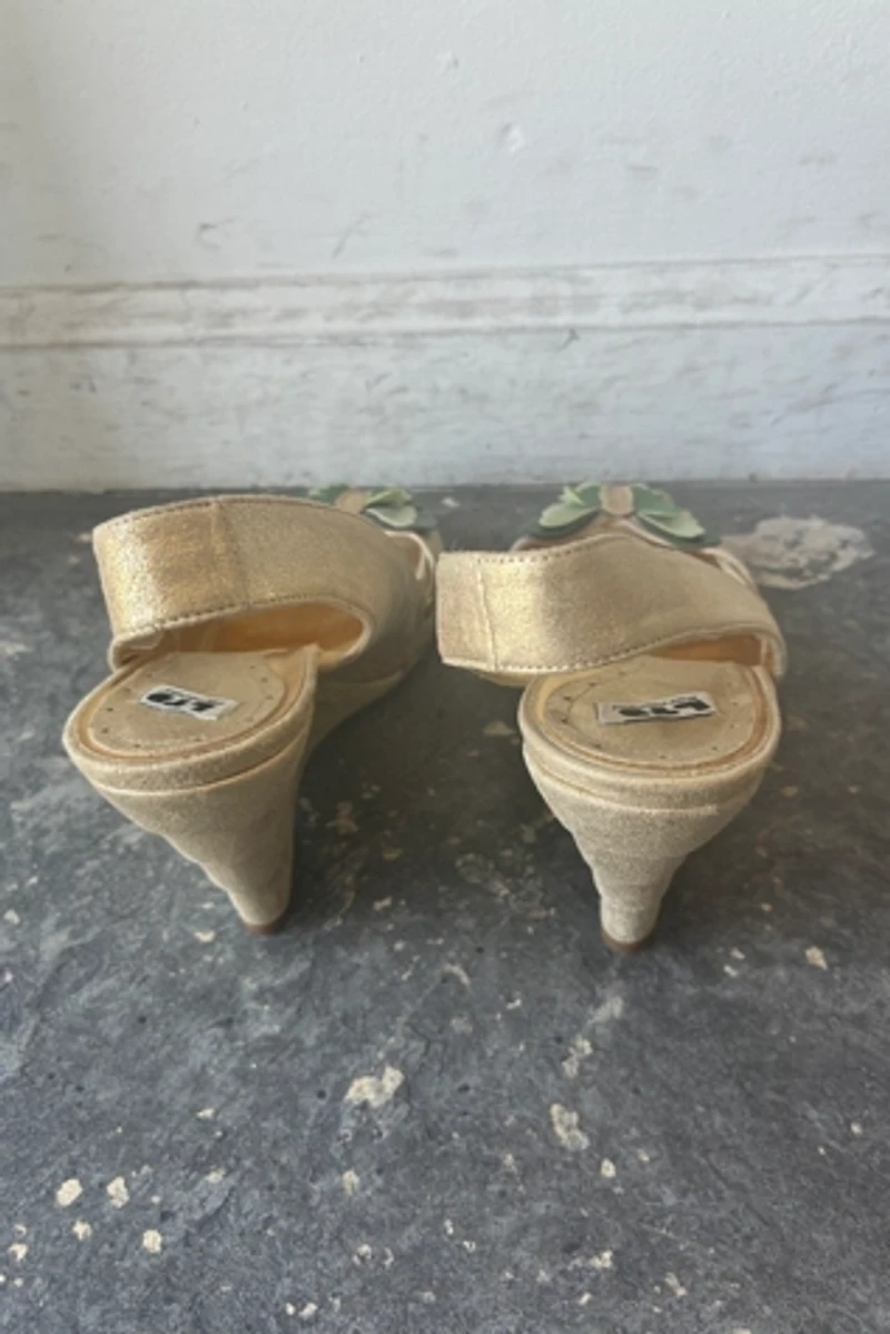 Ltd. Fornarina Butterfly Gold Wedges Size 37 Selected by The Curatorial Dept.