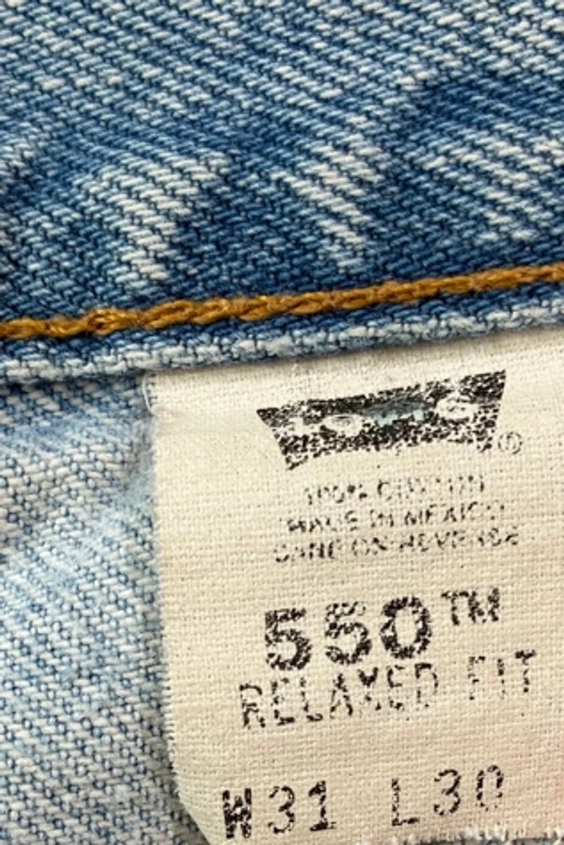 Levi's Light Blue Wash 550 Jeans 31x30 Selected by The Curatorial Dept.