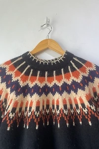 Doen Black Fair Isle Alpaca “Field” Sweater Selected by The Curatorial Dept.