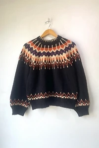 Doen Black Fair Isle Alpaca “Field” Sweater Selected by The Curatorial Dept.