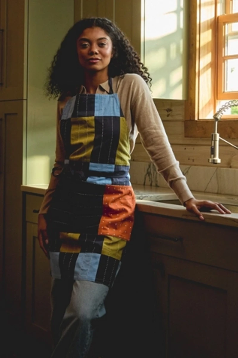 Anchal Trellis Cotton Bib Apron