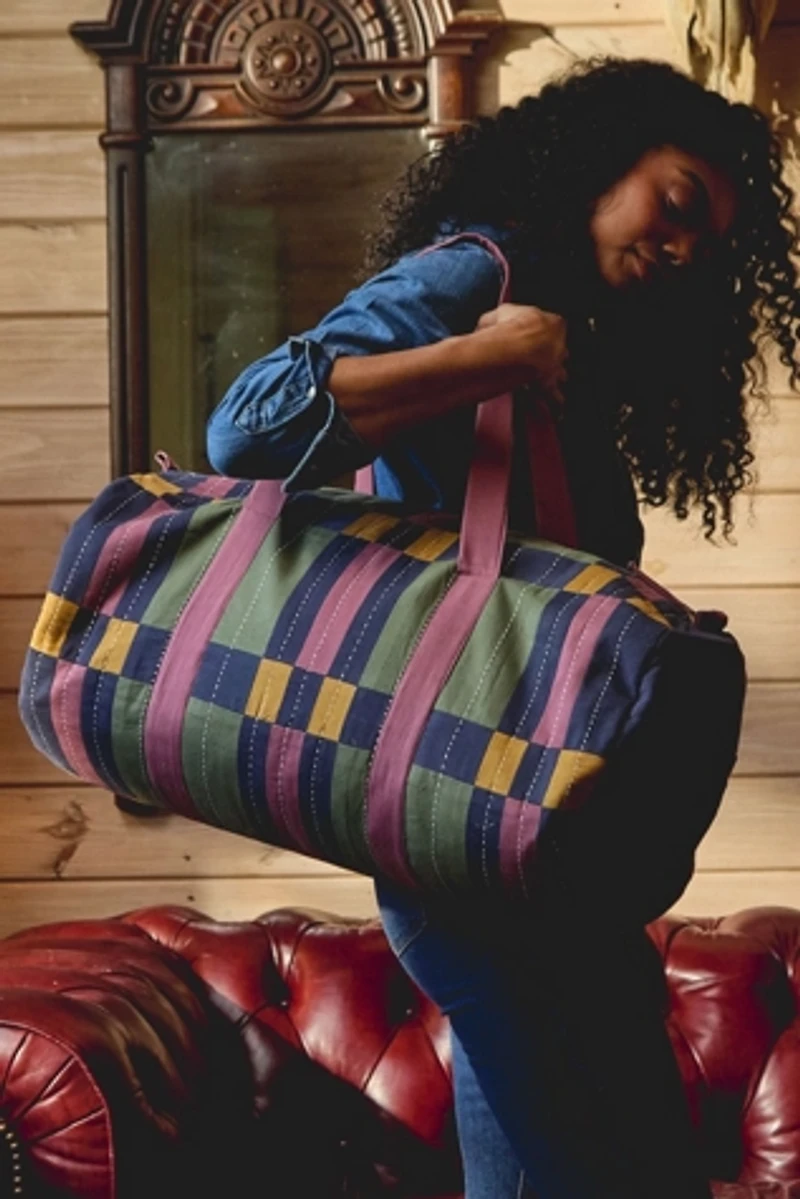 Anchal Lattice Canvas Duffle Bag