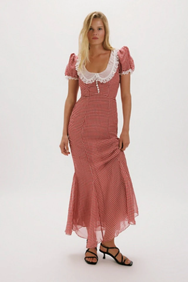 afends seersucker check maxi dress Women's Summer Maxi Dress - Hemp Linen Blend Casual Seersucker Style | AFENDS Womens Tully - Seersucker Maxi Dress