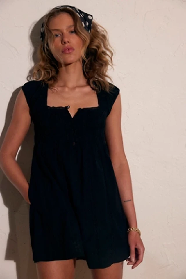 knee length dresses for ladies Julianna Linen Mini Dress