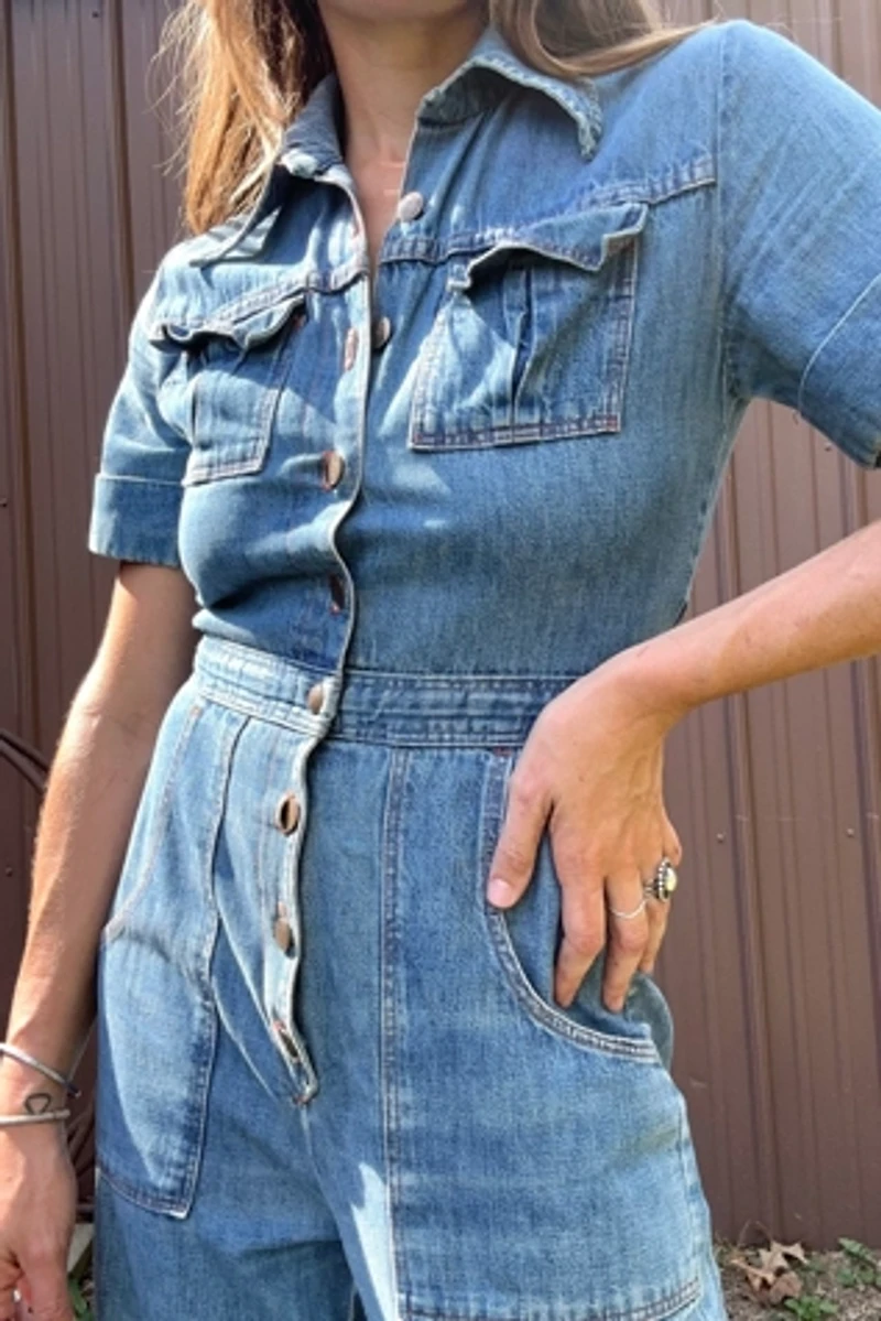 Vintage 1970s Denim Jumpsuit Selected by Grievous Angel Vintage