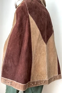 Vintage 1970s Suede Cape Selected by Grievous Angel Vintage