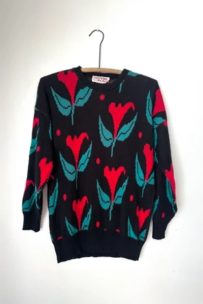 Vintage 1970s Abstract Floral Sweater Selected by Grievous Angel Vintage