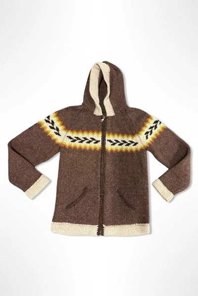 1990s Earth Tone Hooded Cardigan Sweater Selected By Ritual Vintage