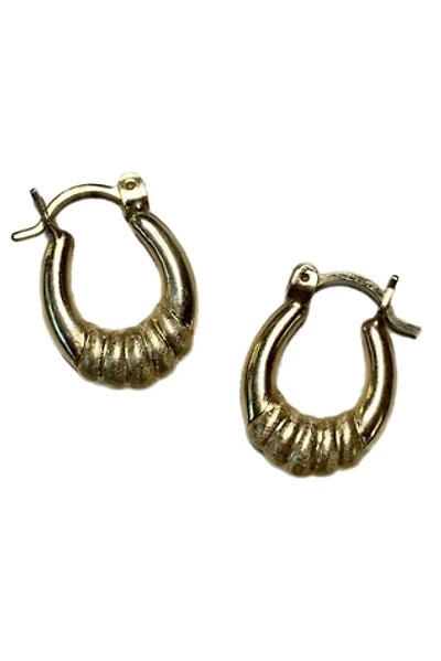 Vintage 14k Gold Croissant Hoop Earrings Selected by Lux Revival
