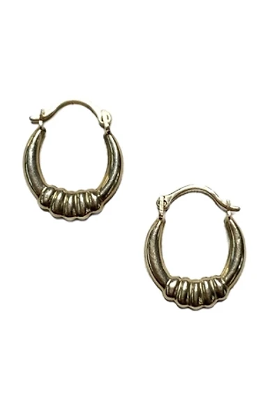 Vintage 10k Gold Puffy Hoop Earrings Selected by Lux Revival