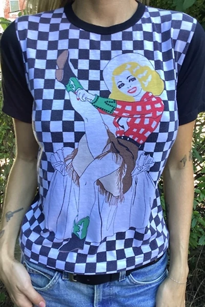 Vintage 1970s New Wave Checkered Cowgirl Tee Selected by Cherry