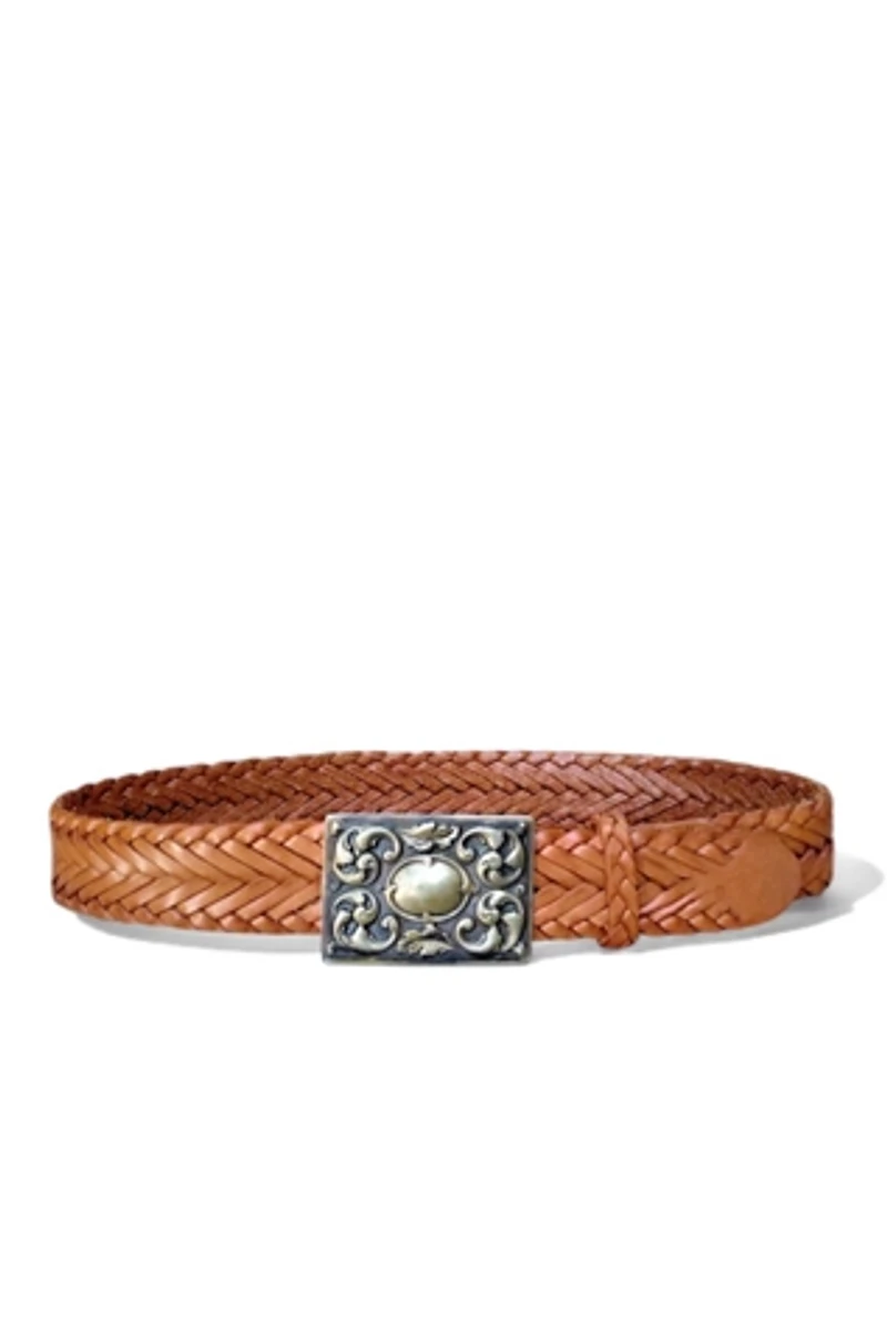 1980's Woven Leather Belt Selected by Garbage Soup