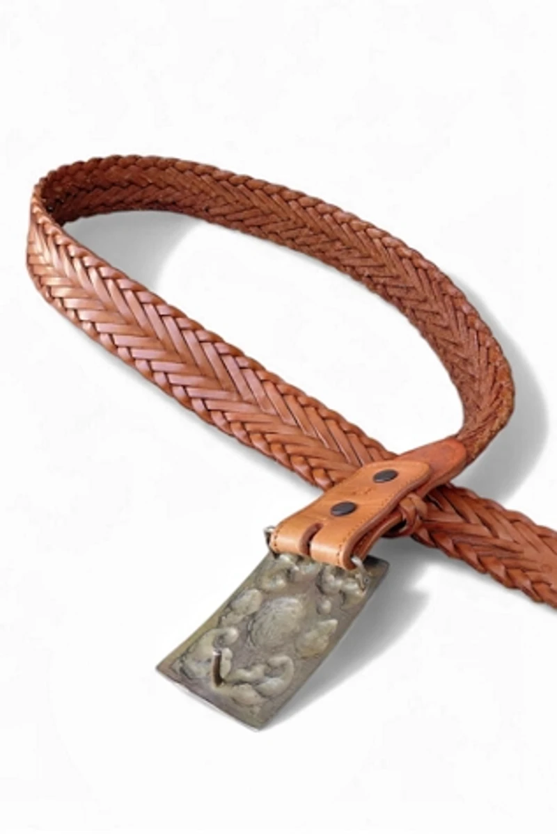 1980's Woven Leather Belt Selected by Garbage Soup
