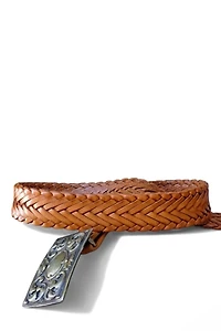 1980's Woven Leather Belt Selected by Garbage Soup