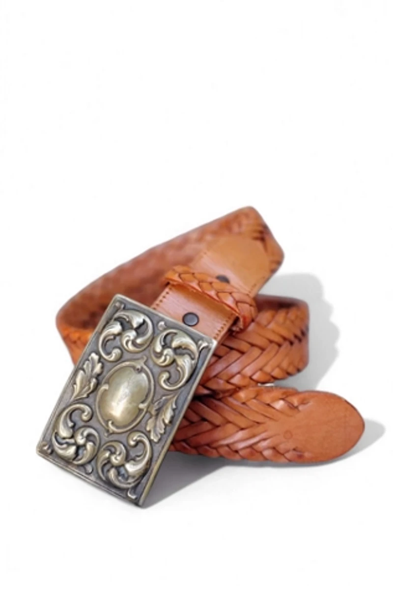 1980's Woven Leather Belt Selected by Garbage Soup