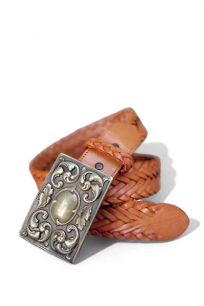 1980's Woven Leather Belt Selected by Garbage Soup