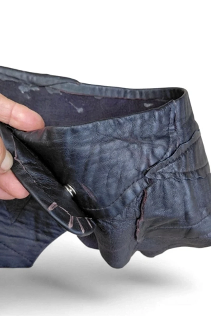 Handcrafted 1980's Leather Contour Belt Selected by Garbage Soup