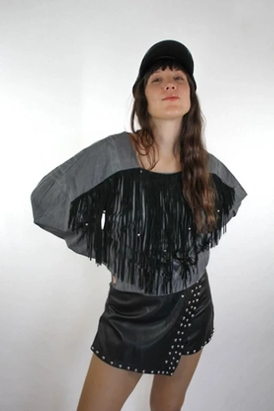 Vintage Western Long Fringe Suede Tunic Selected By Moons + Junes Vintage