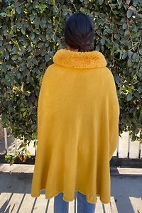 Yellow Cape with Yellow Faux Fur Selected by FernMercantile