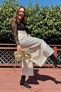 Custom Silk Satin Fisherman Wrap Pants Selected by Personal Choice