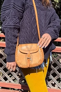 1970s Tooled and Laced Cross Body Purse Selected by Personal Choice