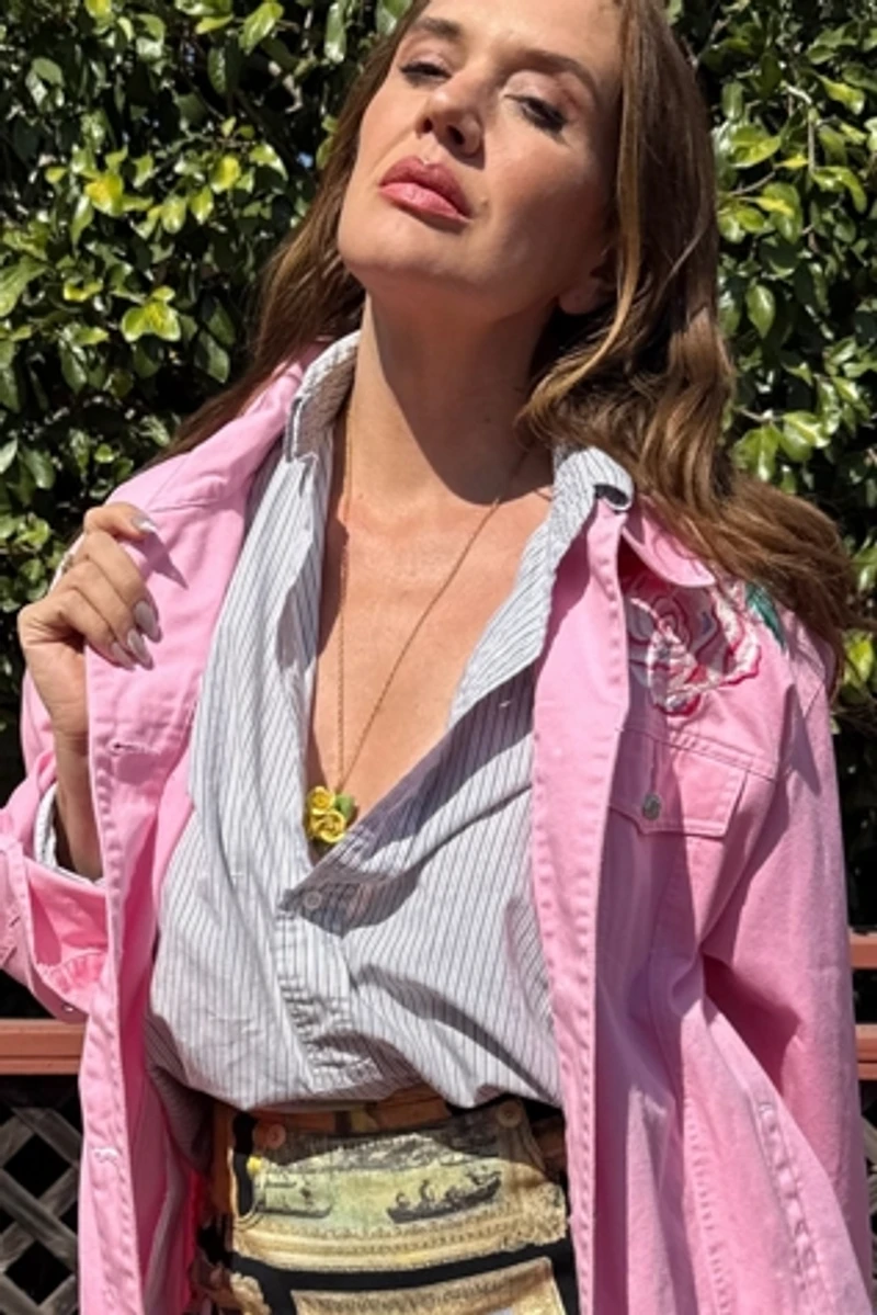 1990s Bob Mackie Oversized Embroidered Jean Jacket Selected by Personal Choice