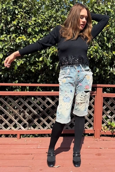 Vintage Custom Applique Levis Jean Shorts Selected by Personal Choice