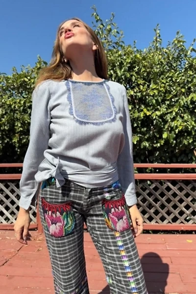 1970s Geoffrey Beene Lace Yoke Top and Sash Selected by Personal Choice