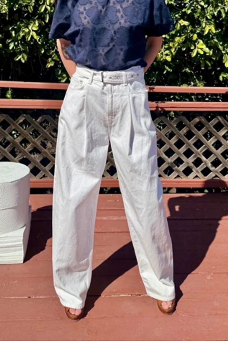 Agolde Wide Leg Pleated White Jeans Selected by Personal Choice