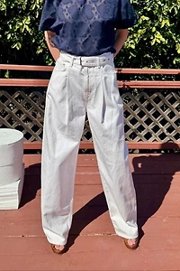 Agolde Wide Leg Pleated White Jeans Selected by Personal Choice