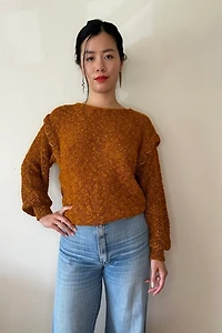 Pumpkin Tone Laced Detail Sweater Selected by Picky Jane
