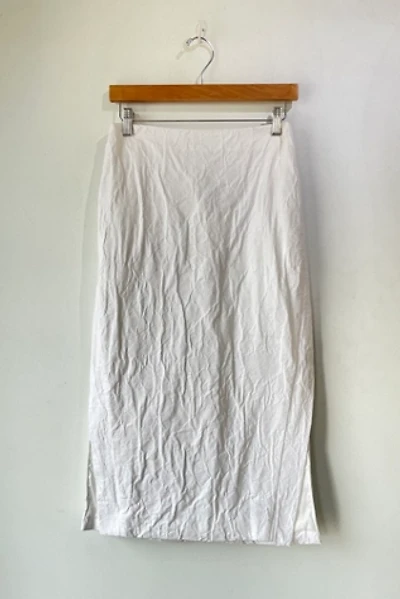 Co Clothing White Textured Midi Skirt Selected by The Curatorial Dept.