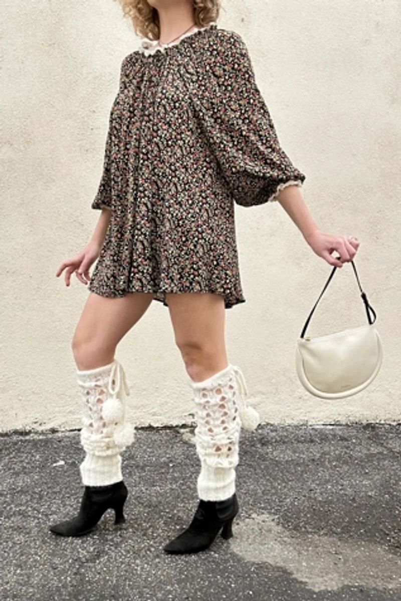 Vivienne Westwood Cream Lacework Knit Arm Warmers Selected by The Curatorial Dept.